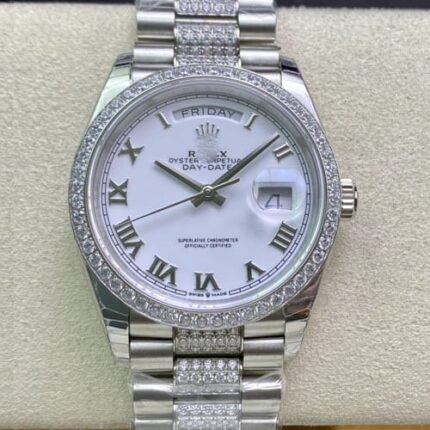 1:1 SUPER REPLICA ROLEX DAY DATE M128349RBR-0026 EW FACTORY DIAMOND-SET BEZEL